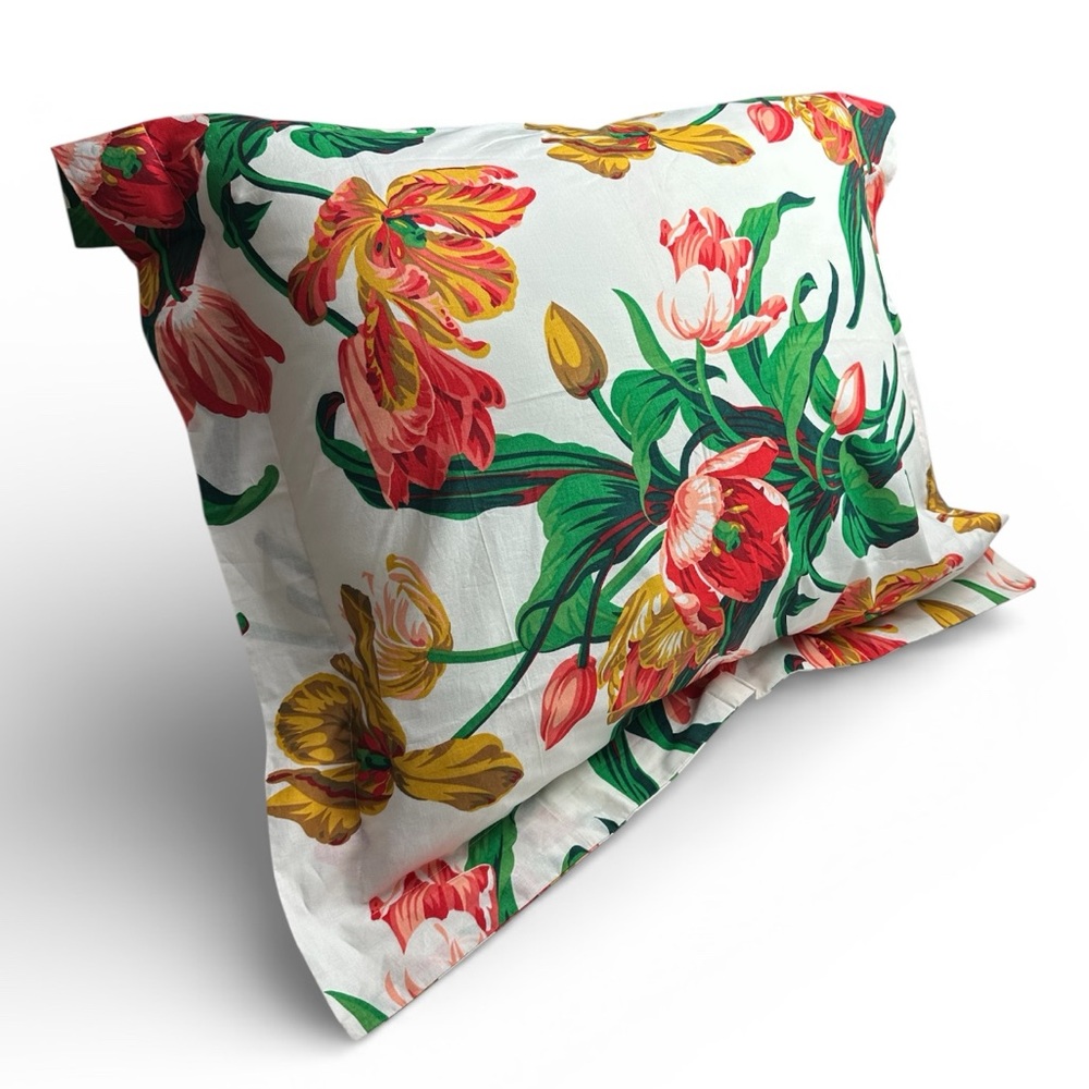 Kenzie Paris Euro Pillow Sham 100% Cotton Tropical Floral Design 29.75 x 29